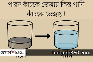পারদ কাঁচকে ভেজায় কিন্তু পানি কাঁচকে ভেজায়! কেন?